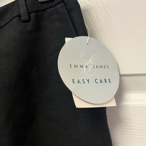 Emma James Linen Blend Black Career Pants sz 12 Short NWT - Picture 2 of 4